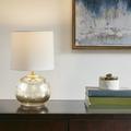 510 Design Elegant Metallic Glass Table Lamp with White Drum Shade Silver
