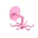 Kitchen Home Storage Bathroom Foldable Clothes Hanger Multifunctional Hook Punch-free Shelf Wall Storage Hook With 6 Hooks PINK