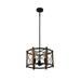 Oukaning 3-Light Retro Chandelier Wood Metal Pendant Light Rustic Farmhouse Hanging Lamp E26