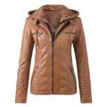 TWIFER Vest Coat For Women Women s Slim Leather Stand Collar Zip Motorcycle Suit Belt Coat Jacket Tops