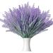 Ozera 12 Bundle Lavender Flowers Fake Flowers Outdoor Artificial Plastic Lavender Plant UV Resistant Real Touch Purple Flowers with Stems Bouquet for Office Wedding Garden Home Decor (Gray Purple)