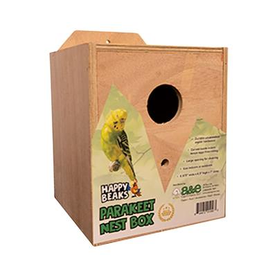 A&E Cage Company Happy Beaks Parakeet Nest Box, 6.25" H