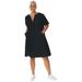 Plus Size Women's Y-Neckline Dress by Soft Focus in Black (Size 20 W)