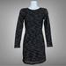 Anthropologie Dresses | Anthropologie Maeve Boucle Knit Long Sleeve Dress With Faux Leather Trim Small | Color: Black | Size: S