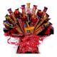 Large Valentine's Chocolate Hamper Bouquet, Packed with a Large Selection of Full Size Chocolate Bars, displayed to resemble a Bouquet of Flowers but in Chocolate Bars.