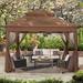 ABCCANOPY 11 Ft. W x 11 Ft. D Steel Patio Gazebo Metal/Soft-top in Brown | 116.4 H x 132 W x 132 D in | Wayfair AWGZBJS-11x11Brown