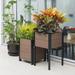 EverBloom 2 - Piece Wood Plastic Composite Elevated Planter Set Composite in Brown | 28 H x 34 W x 19 D in | Wayfair K2217