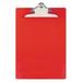 2Pc Saunders Recycled Plastic Clipboard with Ruler Edge 1 Clip Capacity Holds 8.5 x 11 Sheets Red