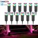 LEONLITE 12 Pack Low Voltage Color Changing LED Landscape Lighting 4.5W Bollard Pathway Lights 12V-24V AC/DC Aluminum