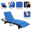 BaytoCare Patio Outdoor PE Rattan Patio Chaise Lounge Chair