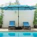 Gymax 15 ft Double-Sided Patio Umbrella Market Twin Umbrella w/ Enhanced Base Turquoise