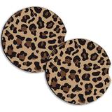 Car Coasters for Drinks Absorbent Cute Car Coasters for Women & Men Cup Holder Coasters for Your Car with Fingertip Grip Auto Accessories for Women & Men Pack of 2 (Dark Brown)