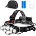 Rechargeable Headlamp 12000 Lumens Ultra Bright Headlight Rechargeable 8 Modes Waterproof Flashlight Perfect Hat Light for Outdoor Fishing Camping Hunting