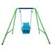 Folding Toddler Blue Secure Swing Set With Safety Seat Indoor Outdoor For Baby Gift