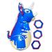 (Inflatable Dudes) Blue Dinosaur 47 inches -Kids Punching Bag Ring Toss & Ride-on