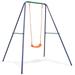 Dcenta Single Swing Set Steel A-Frame Outdoor Swing Seat Children Patio Playset 63 x 57.9 x 70.9 Inches (W x D x H)