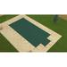 GLI Value X Solid Green 18 x 36 Rectangle Safety Cover with 4 x 8 End Step and Drain