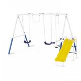 XDP Recreation Blue Ridge Play Outdoor Swing Set w/Glider 2 Swings & Slide