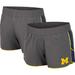 Women's Colosseum Gray Michigan Wolverines Pull The Switch Running Shorts