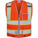 Sunpeak Safety Vest for Men with 10 Pockets High Visibility Reflective Vest Work Vest for Men Construction Vest Security Vest Orange Safety Vests ANSI/ISEA Class 2 Type R 4XLï¼Œ1022