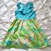 Lilly Pulitzer Dresses | Lilly Pulitzer Sz 12 Girl's Ruffle Collar Racerback Tank Floral Dress Adorable | Color: Blue/Green | Size: 12g