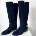 J. Crew Shoes | J. Crew Lowell Suede Buckle Boots W/ Extended Calf Dark Navy 7m | Color: Blue | Size: 7
