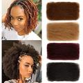 FASHION IDOL Afro Kinkys Bulk Human Hair for Dreadlock Extensions 10 Inches 1 Pack 50 Gram Natural Black Loc Repair Afro Kinky Braiding Human Hair for Locs 1.8 Oz (10, Wine Red)