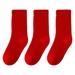 LBECLEY 2T Underwear Girls Children s Socks Autumn and Winter Festive Double Pin Red Socks for Boys and Girls Baby Tube Socks New Year 3 Pairs Baby Booties Socks for Girls Red M