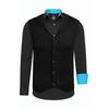 Langarmhemd RUSTY NEAL, Herren, Gr. 4XL, EURO-Größen, bunt (schwarz, türkis), 60% Baumwolle, 37% Polyester, 3% Elasthan, mehrfarbig, casual, Langarm, Hemden, inklusive Langarmhemd und Weste