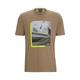 BOSS Herren Tee 10 T-Shirt aus elastischem Baumwoll-Jersey mit Foto-Print Hellgrün L
