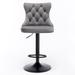 2pcs Velvet Upholstered Counter Height Barstool Adjustable Seat Height