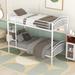 White Twin over Twin Metal Separable Bunk Bed, Total 2 Beds