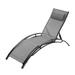 Unique Choice 2 pcs Patio Chaise Lounge Chairs Outdoor Adjustable Aluminium Textiline Reclining Chairs Gray