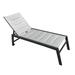 Deluxe Outdoor Chaise Lounge Chair Five-Position Adjustable Aluminum Recliner All Weather For Patio Beach Yard Pool(Gray Fabric)