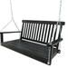ikayaa Front Porch Swing with Armrests Wood Bench Swing with Hanging Chains for Outdoor Patio Garden Yard porch backyard or sunroom Easy to Assemble black