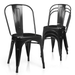 Magshion 4 Pack Metal Dining Chair Indoor-Outdoor Stackable Black Bar Stools for Home Patio Bar