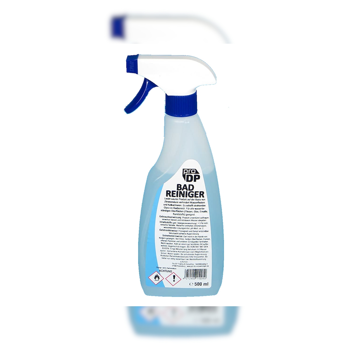 24x 500ml Badreiniger Sanitärreiniger flüssig mit Zitronensäure Sprühflasche gebrauchsfertig Image