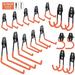 16 Pack Garage Hooks Heavy Duty stusgo Utility Steel Garage Storage Hooks Wall Mount Tool Organizer for Hanging Garden Tools Ladders and Bulky Items (Orange)