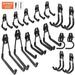 16 Pack Garage Hooks Heavy Duty stusgo Utility Steel Garage Storage Hooks Wall Mount Tool Organizer for Heavy Weight (Black)