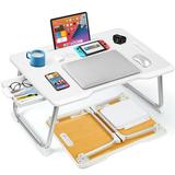 Livhil Large Lap Desk for Bed | Laptop Table Portable Desk Bed Laptop Desk for Bed Desk Laptop Writing Computer Bed Table for Laptop | Floor Table Floor Desk for Adults (White)