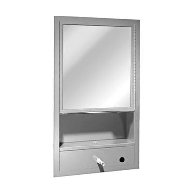 American Specialties, Inc. Traditional 10-0430 All Purpose Recessed Cabinet with Shelf, Mirror, Towel Dispenser, and Liquid Soap Dispenser