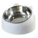 Anvazise Pet Bowl Cat Face Shape Oblique Design Stainless Steel Cat Feeding Supplement for Home White M