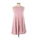 Silence and Noise Casual Dress - Mini High Neck Sleeveless: Pink Solid Dresses - Women's Size X-Small
