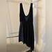 Free People Dresses | Free People Asymmetrical Blue/Black With Gold Accent Dress - Xs | Color: Black/Blue | Size: Xs