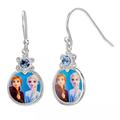Disney Accessories | Disney Frozen Sterling Silver Anna & Elsa Crystal Drop Dangle Earrings | Color: Blue/Silver | Size: Osg