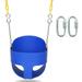 Original High Back Full Bucket Toddler Swing Seat with Plastic Coated Chains and Carabiners for Easy Install - Blue - Squirrel Products