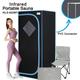 Home Sauna Box Portable Full Body Infrared Sauna Box Home Spa with Heated Foot Pads and Portable Chair Cmgb