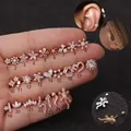 Boucle d'Oreille en Or Rose Clou de 20g Bijoux de Piercing pour Lobe Helix Plantes et Animaux