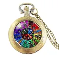 Montre de Poche Steampunk à Breloques pour Homme et Femme Collier Comique Jeu Estuck Wheel Bijoux