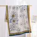 Serviette de bain en gaze de coton 75x150 motif floral pour salle de bain pour enfants et